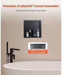 Slickblue Stainless Steel Shower Niche Recessed Wall Shelf for Bathroom Storage