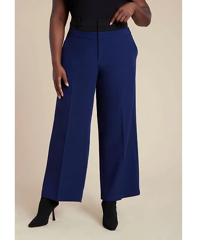 Eloquii Women's Double Waistband Trouser
