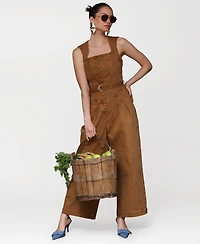 Avec Les Filles Women's Square Neck Culotte Jumpsuit
