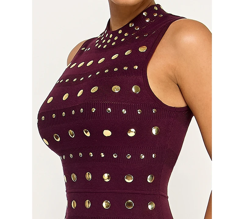 Invitee Juniors' Mock Neck Studded Sweater Dress