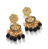 Sohi Women's Gold Plated Kundan Beaded Jewellery Set