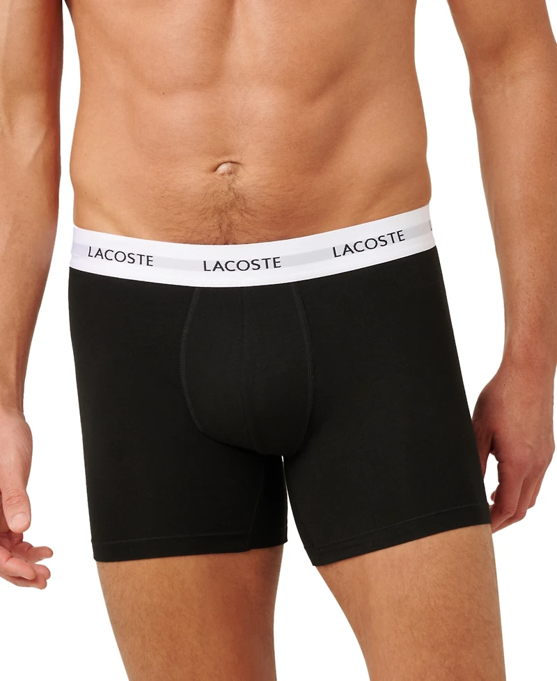 Lacoste Men's 3-Pack Regular-Fit Logo Boxer Briefs
