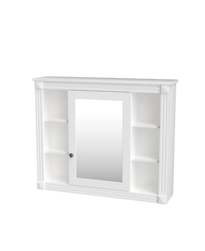 Slickblue Wall-Mount Storage Cabinet with Mirror and 6 Open Shelves for Bathroom