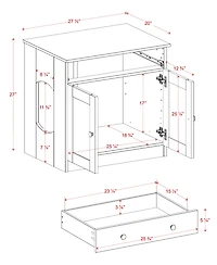 Palace Imports 100% Solid Wood Ziva 2-Door Cat Litter Box Enclosure