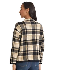 Jones New York Petite Plaid Long Sleeve Sweater