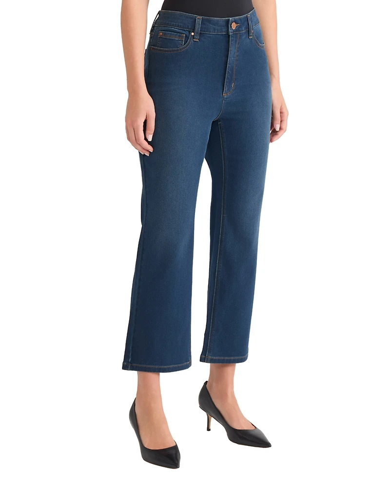 Jones New York Petite Cropped Fit Flared Jeans