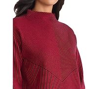 Jones New York Petite Striped Mock Neck Sweater
