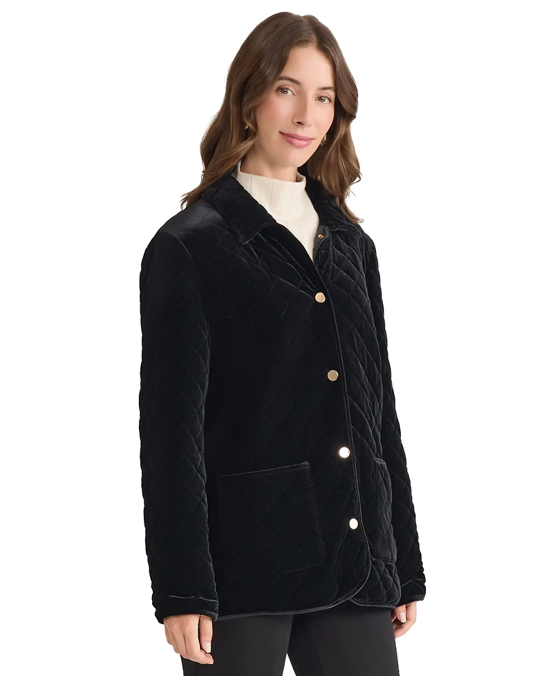 Jones New York Petite Long Sleeve Quilted Jacket