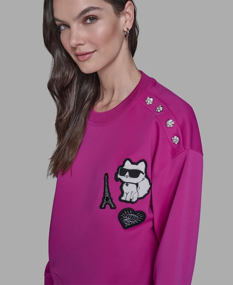 Karl Lagerfeld Paris Choupette Long Sleeve Sweater