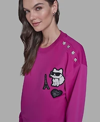 Karl Lagerfeld Paris Choupette Long Sleeve Sweater