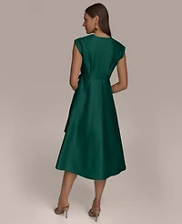 Donna Karan New York Women's Surplice-Neck Midi Dress