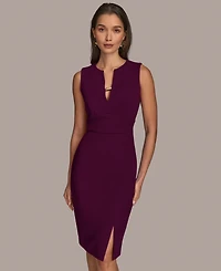 Donna Karan New York Women's Twist Hardware V-Neck Dress
