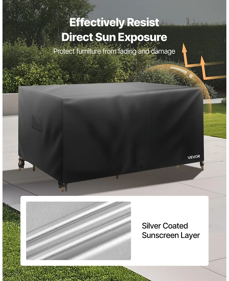 Slickblue 420D Waterproof Patio Furniture Cover for Outdoor Table Chairs and Sofa
