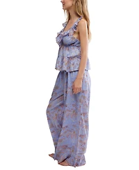 Free People Women's 2-Piece Tangled Lights Sleeveless Top and Pants Pajama Set