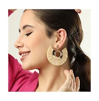 Sohi Women's White Tassel Drop Earrings