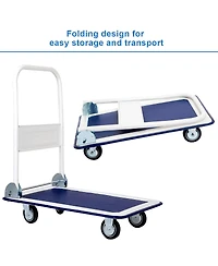 Costway 330lbs Platform Cart Dolly Foldable Push Hand Iron