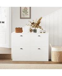 Streamdale Furniture Slim 4-Drawer Shoe Cabinet (White)