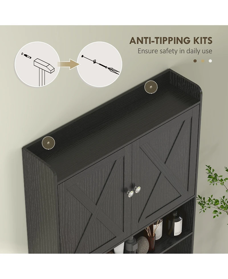 Slickblue Sturdy Compact Bathroom Cabinet for Towels and Bathroom Storage