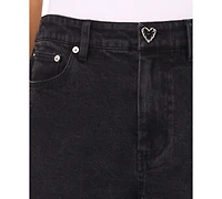 CeCe Women's Mid Rise Wide Leg Classic Jeans