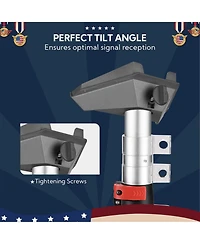 Yescom Ez Go 14ft Telescopic Flag Pole Kit with Starlink Mini Pipe Adapter & Tire Mount Base for Outdoor Tailgate Party, Sliver