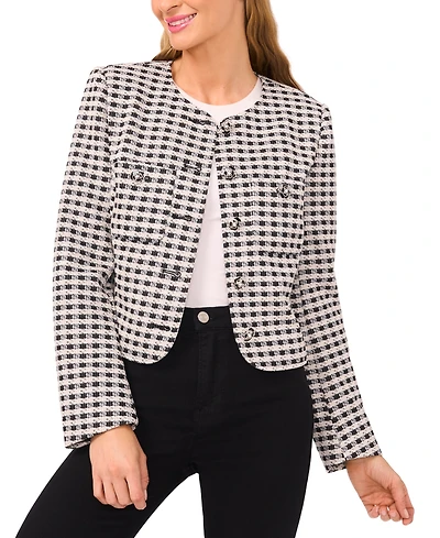 CeCe Women's Long Sleeve Patch Pockets Jacket
