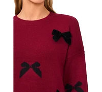 CeCe Women's Bow Applique Sweater