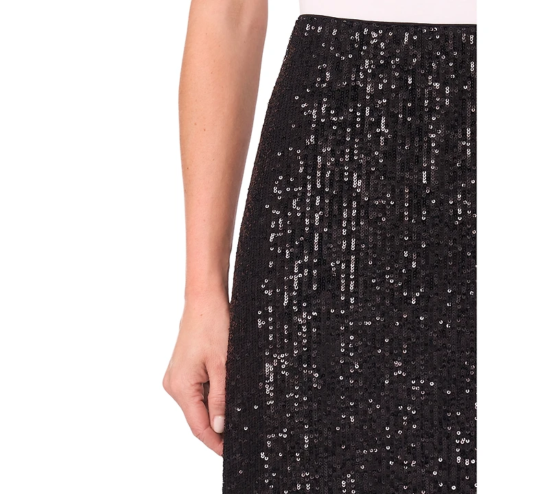CeCe Women's Pencil Sequin Midi Skirt