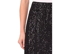 CeCe Women's Pencil Sequin Midi Skirt