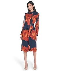 Calvin Klein Women's Printed Midi Shirtdress