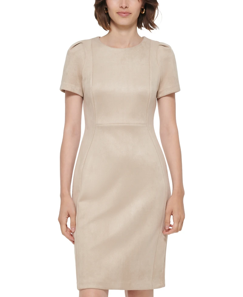 Calvin Klein Women's Crewneck Sheath Short Dress