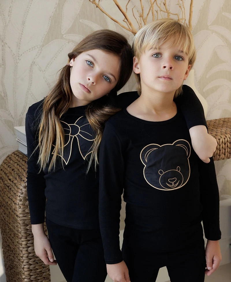 NoggiWear Little/Big Girls Puffy Bow Loungewear Set