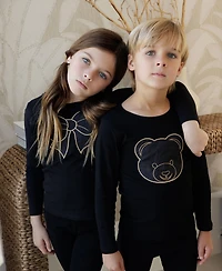 NoggiWear Little/Big Girls Puffy Bow Loungewear Set
