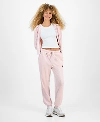 Hippie Rose Juniors Cable Velour Zip Up Hoodie Drawstring Pants