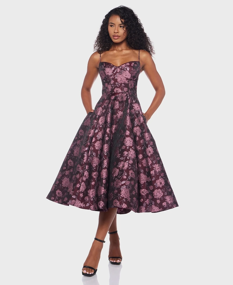 Alex & Sophia Juniors' Jacquard Midi Dress