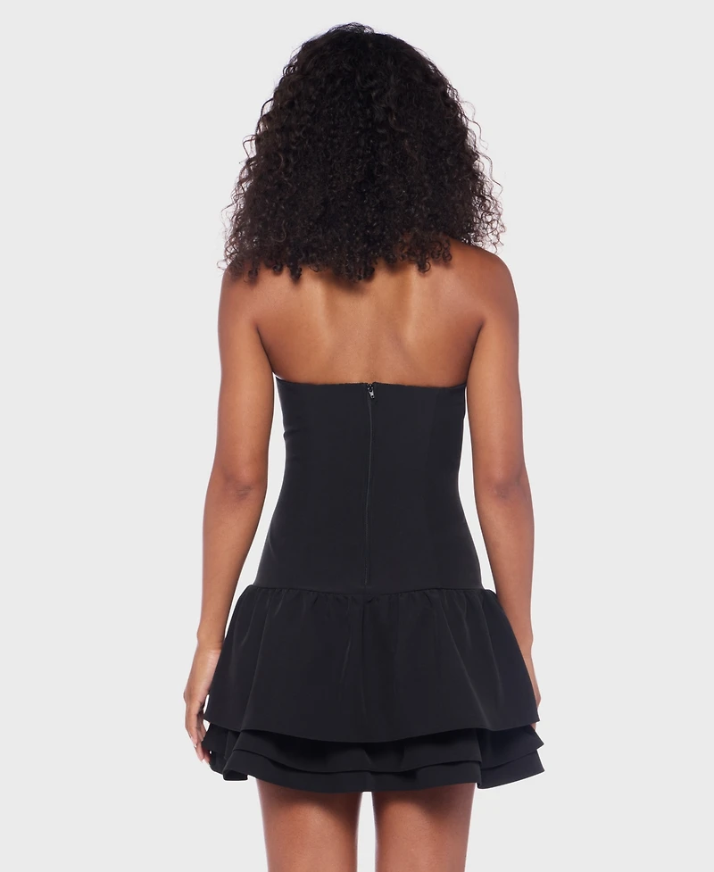 Alex & Sophia Juniors' Strapless Layered-Hem Fit Flare Dress