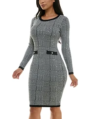 Bcx Juniors' Round-Neck Sequin-Embellished Sweater Dress