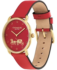 Coach Women's Elliot Red Leather Strap Watch, 36mm