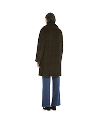 Jones New York Women's Chevron Textured Faux-Fur Coat, Exclusively at Macy's
