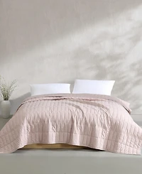 Closeout! Calvin Klein Washed Percale Solid Cotton -Pc. Quilt Set