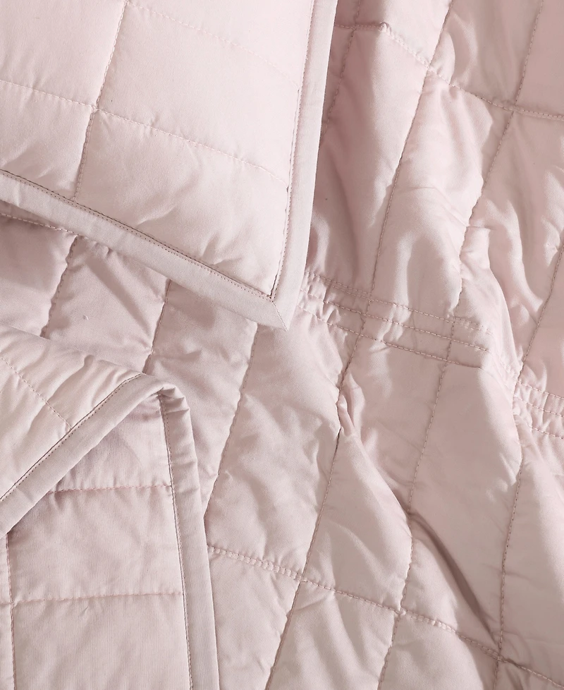 Closeout! Calvin Klein Washed Percale Solid Cotton -Pc. Quilt Set