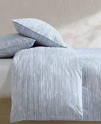 Calvin Klein Wavy Stripe Washed Percale Cotton 3-Pc. Comforter Set, King