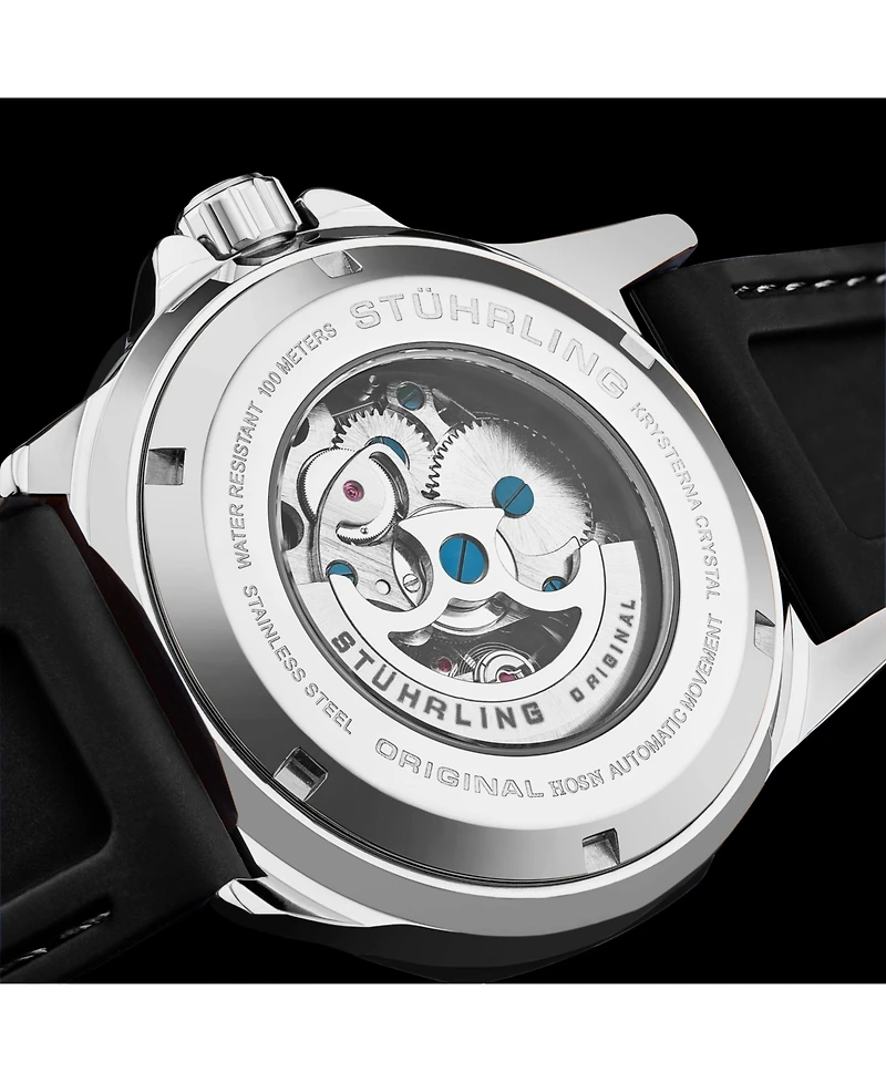 Stuhrling Edwardian 4018 Men s Automatic Skeleton Watch – 44mm Stainless Steel Case, Skeleton Dial