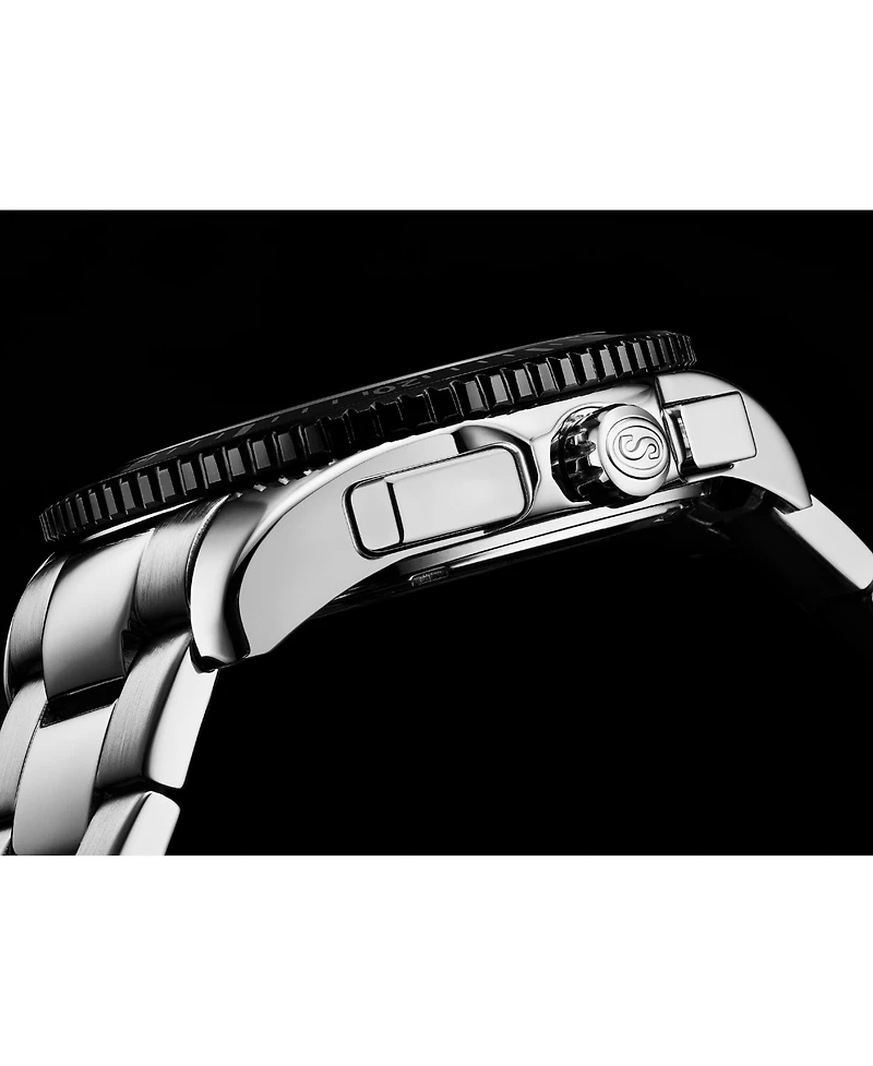 Stuhrling Men's Monaco Silver-tone Stainless Steel, Silver-Tone Dial, 47mm Round Watch