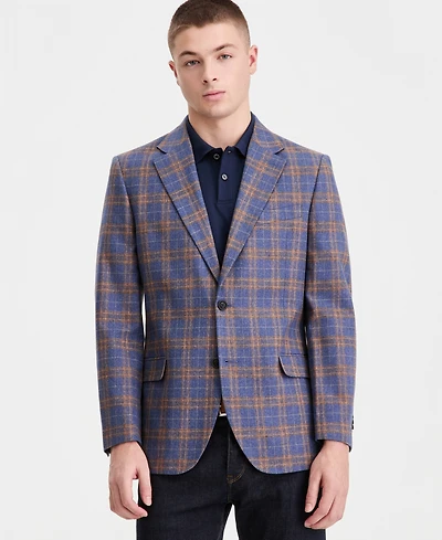 Nautica Men's Cotton & Linen Printed Modern-Fit Sport Coat