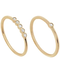 Macy's 2-Piece Cubic Zirconia Stackable Ring Set (0.17 ct. t.w.) Sterling Silver