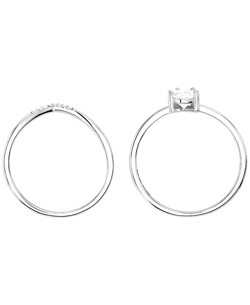 Macy's 2-Piece Cubic Zirconia Ring Set (1.25 ct. t.w.) in Sterling Silver
