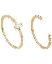 Macy's 2-Piece Cubic Zirconia Open Stackable Ring Set (0.23 ct. t.w.) in Gold Over Sterling Silver