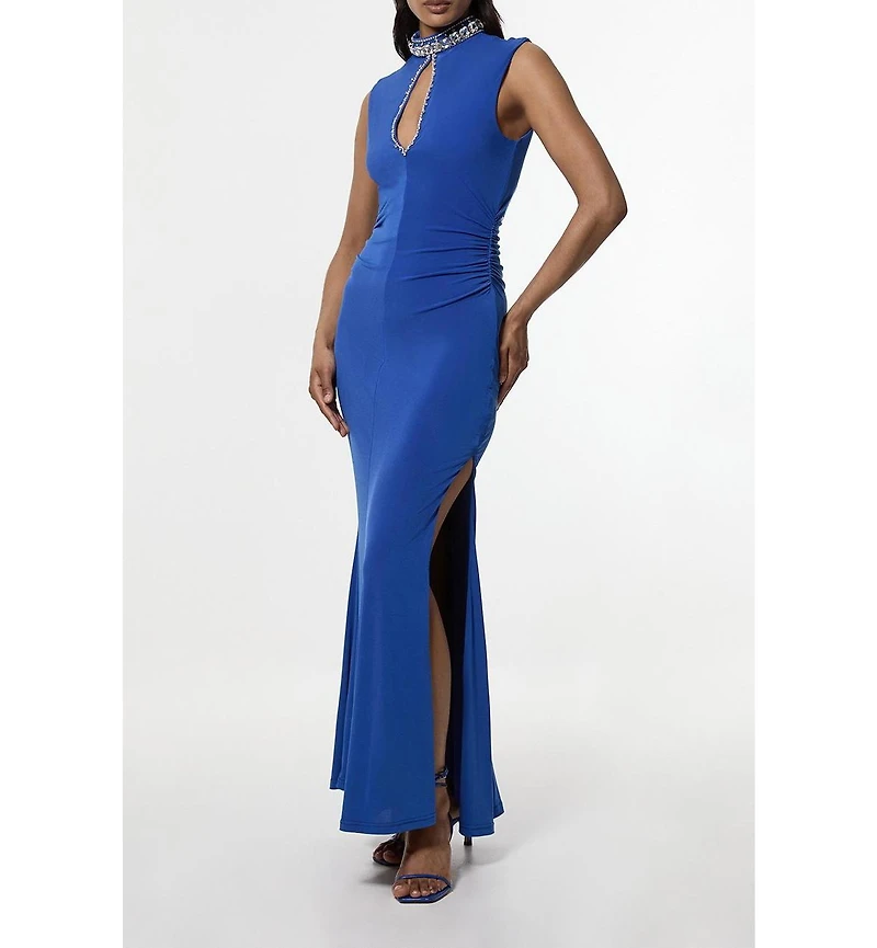 Karen Millen Women's Embellished Jersey Crepe Maxi Dress
