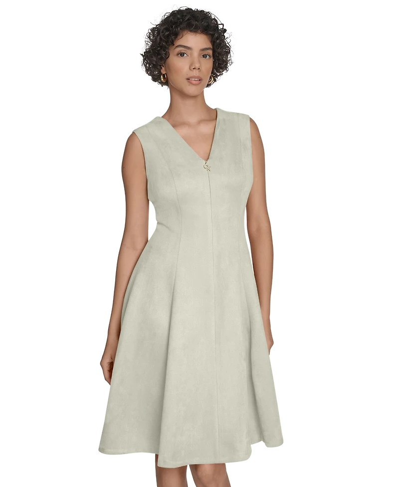 Calvin Klein Women's Sleeveless Fit and Flare Short Dress