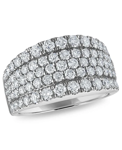Diamond 5-Row Pave Band Ring (2 ct. t.w.) in 14k White Gold